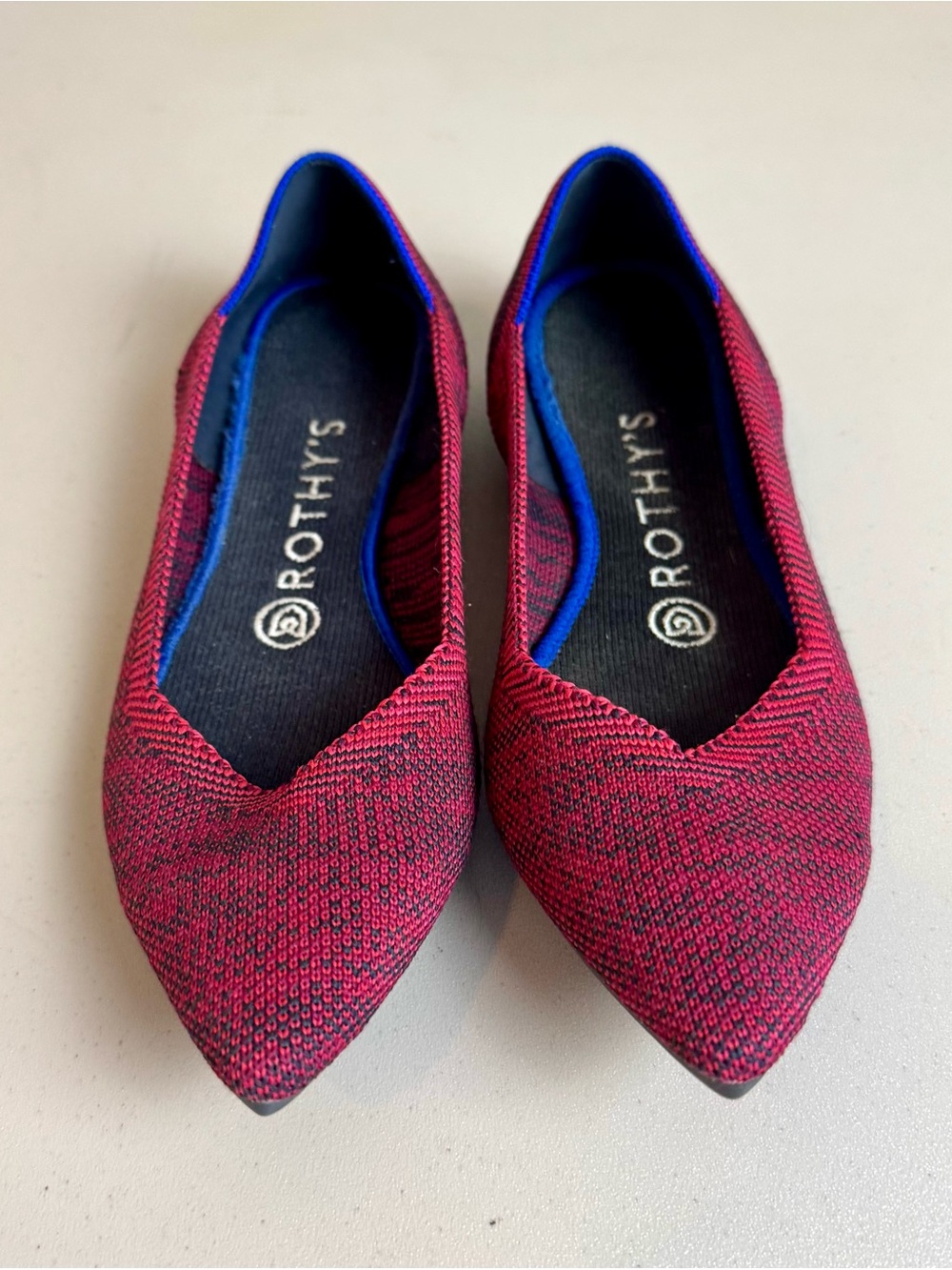 Rothy’s The Point Flats Crimson Heather Women’s 6.5 Retired Color Knit